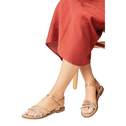 Rose Gold - Side - Good For The Sole Womens-Ladies Margo Flexi Sole Sandals