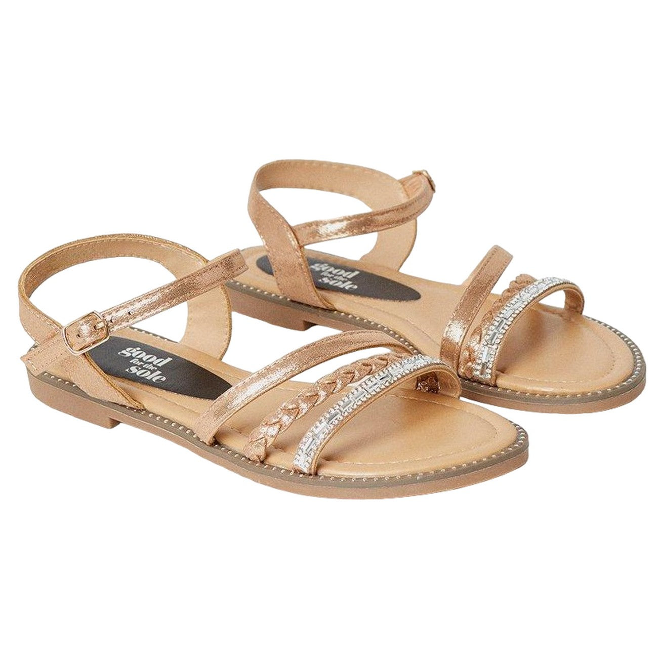 Rose Gold - Front - Good For The Sole Womens-Ladies Margo Flexi Sole Sandals