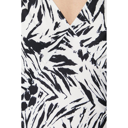 Monochrome - Side - Dorothy Perkins Womens-Ladies Abstract V Neck Ruched Midi Dress