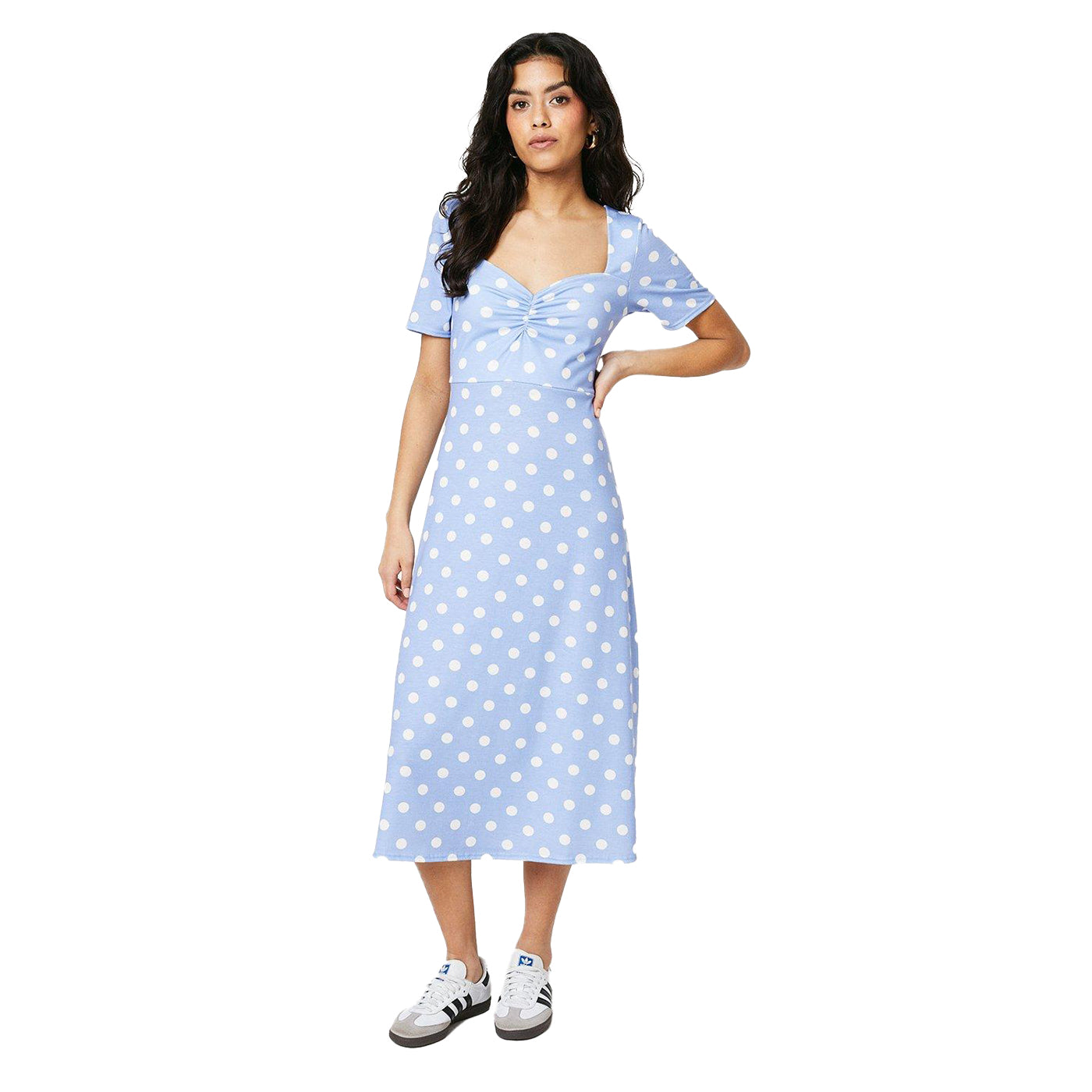 Blue - Lifestyle - Dorothy Perkins Womens-Ladies Ruched Front Petite Midi Dress