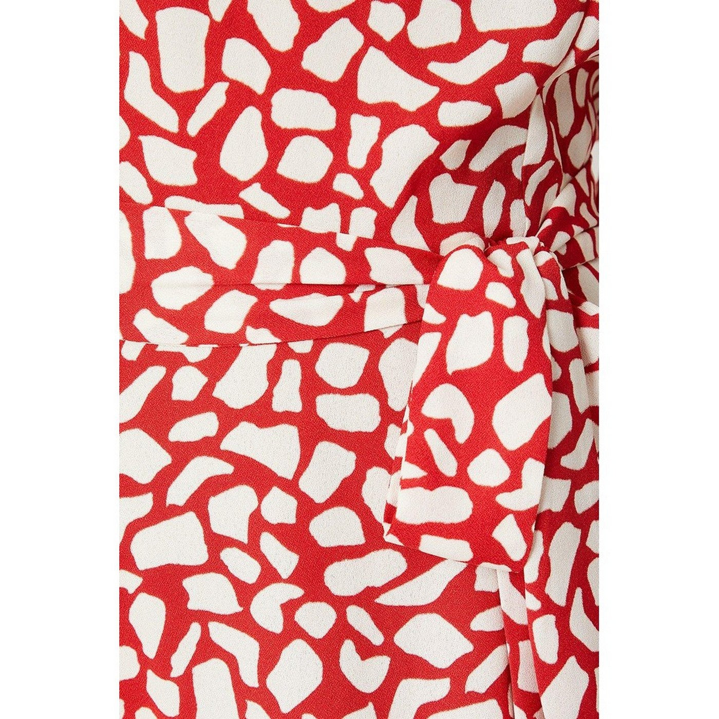 Ivory-Red - Lifestyle - Dorothy Perkins Womens-Ladies Abstract Sweetheart Puffed Mini Dress