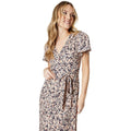 Pink - Side - Dorothy Perkins Womens-Ladies Abstract Wrap Flutter Midi Dress