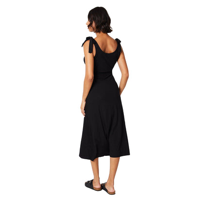 Black - Back - Dorothy Perkins Womens-Ladies Tie Shoulder Midi Dress