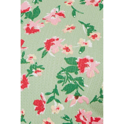 Green-Pink - Side - Dorothy Perkins Womens-Ladies Floral Tie Back Angel Sleeve Midi Dress