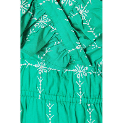 Green - Lifestyle - Dorothy Perkins Womens-Ladies Embroidered Frill Puff Sleeve Midi Dress