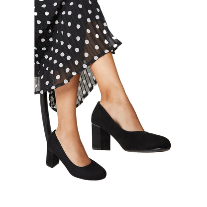 Natural Black - Lifestyle - Dorothy Perkins Womens-Ladies Elsa Block Heel Court Shoes