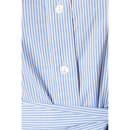 Blue - Side - Dorothy Perkins Womens-Ladies Striped Waist Tie Midi Shirt Dress