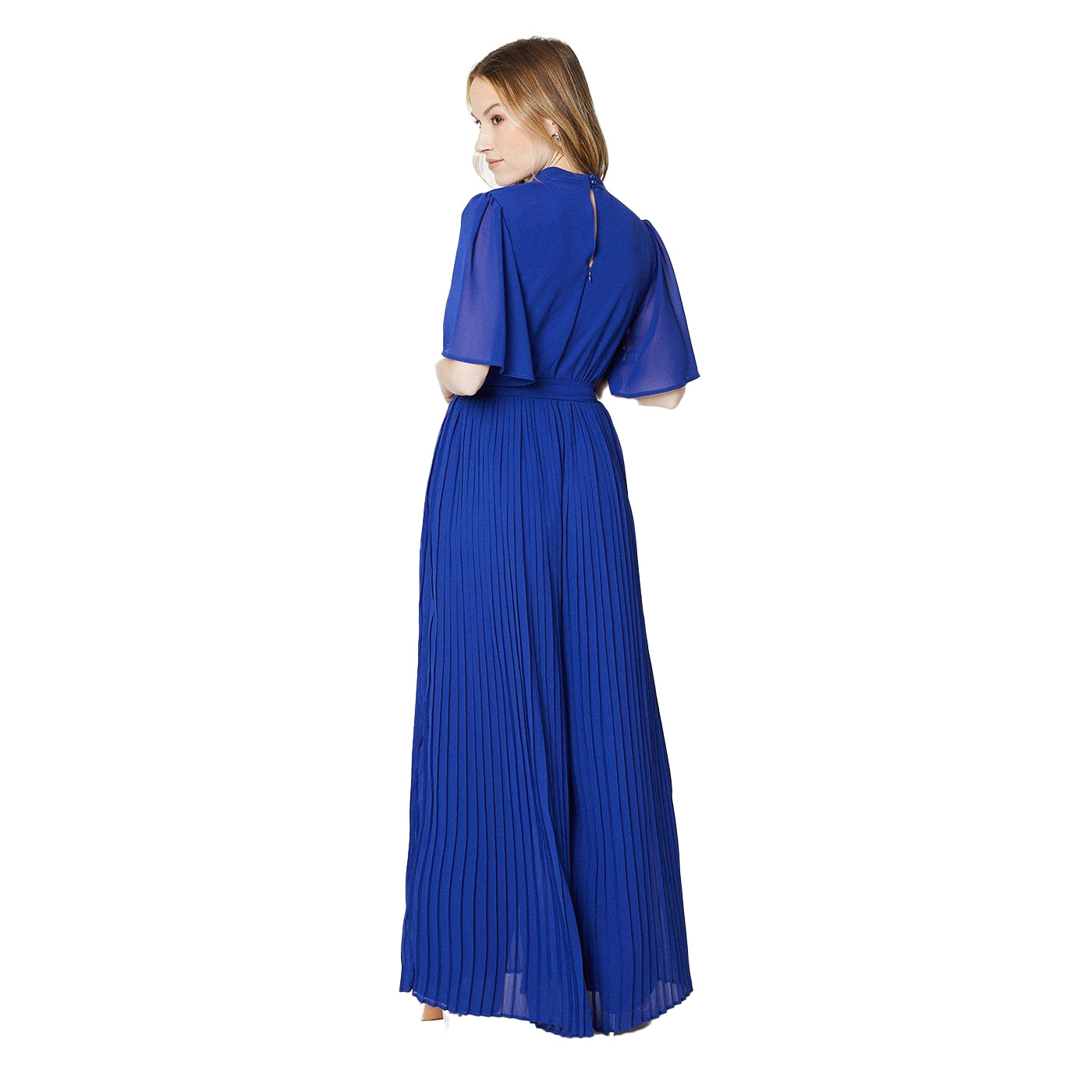 Cobalt - Back - Dorothy Perkins Womens-Ladies Chiffon Pleated Jumpsuit