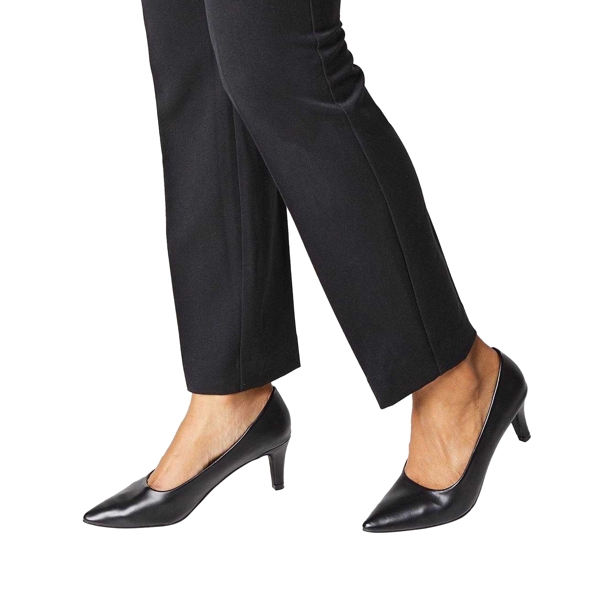 Black - Side - Dorothy Perkins Womens-Ladies Dora Kitten Heel Court Shoes