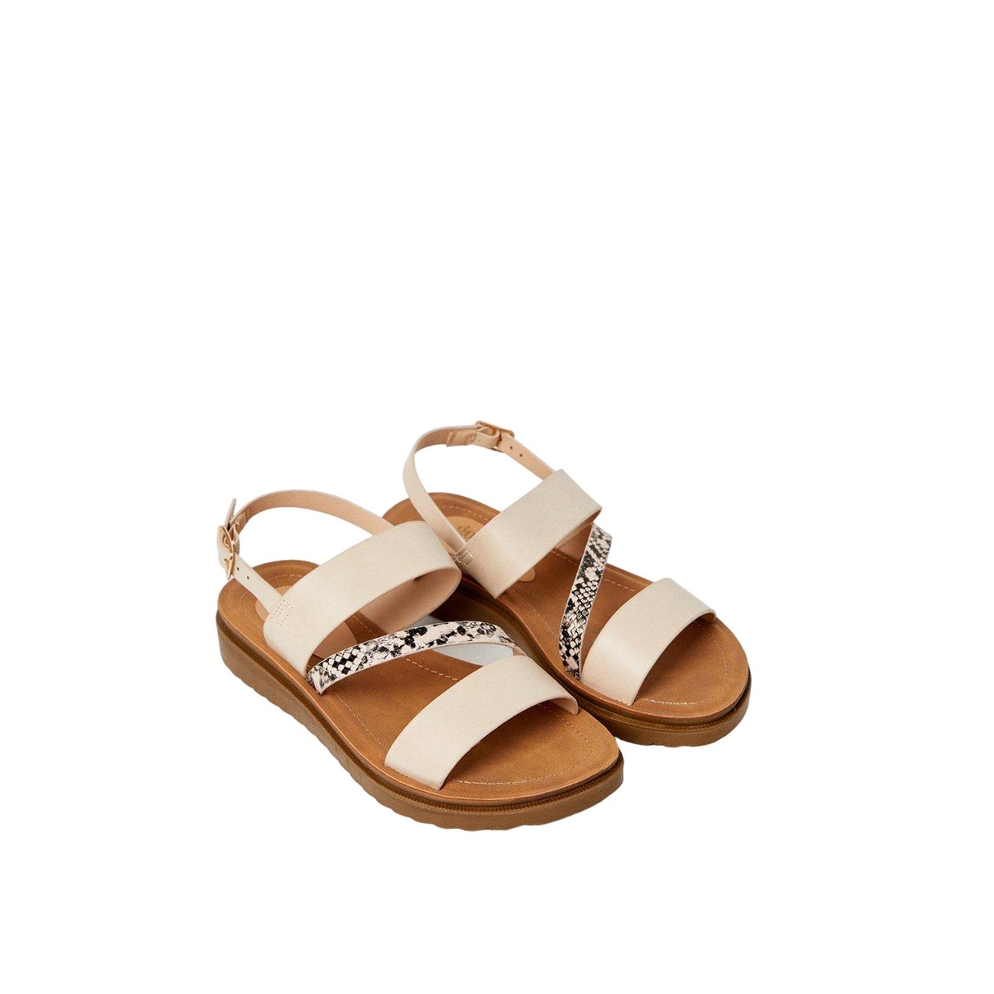 Blush - Front - Good For The Sole Womens-Ladies Ali Asymmetric Panel Wide Sandals