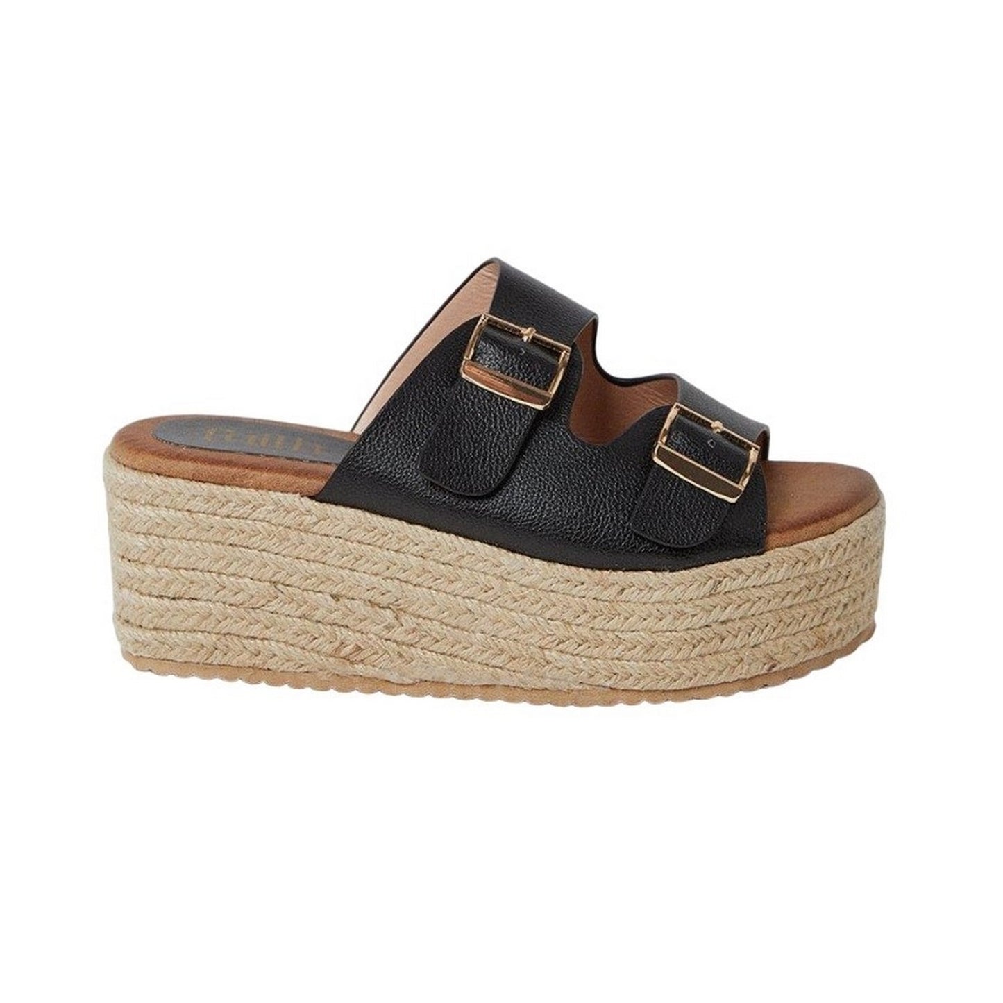 Black - Back - Faith Womens-Ladies Harvey Platform Wedge Platform Sandals