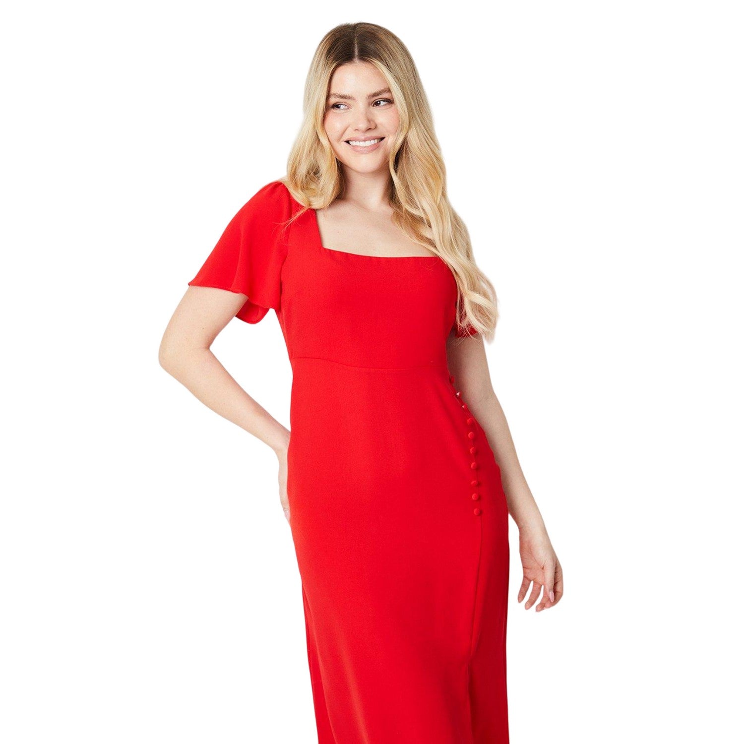 Dorothy Perkins Womens/Ladies Button Detail Midi Dress – Universal Textiles
