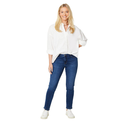 Mid Wash - Side - Dorothy Perkins Womens-Ladies Comfort Stretch Slim Jeans