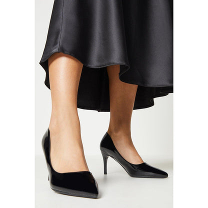 Black - Front - Faith Womens-Ladies Catrin Pointed High Heel Court Shoes