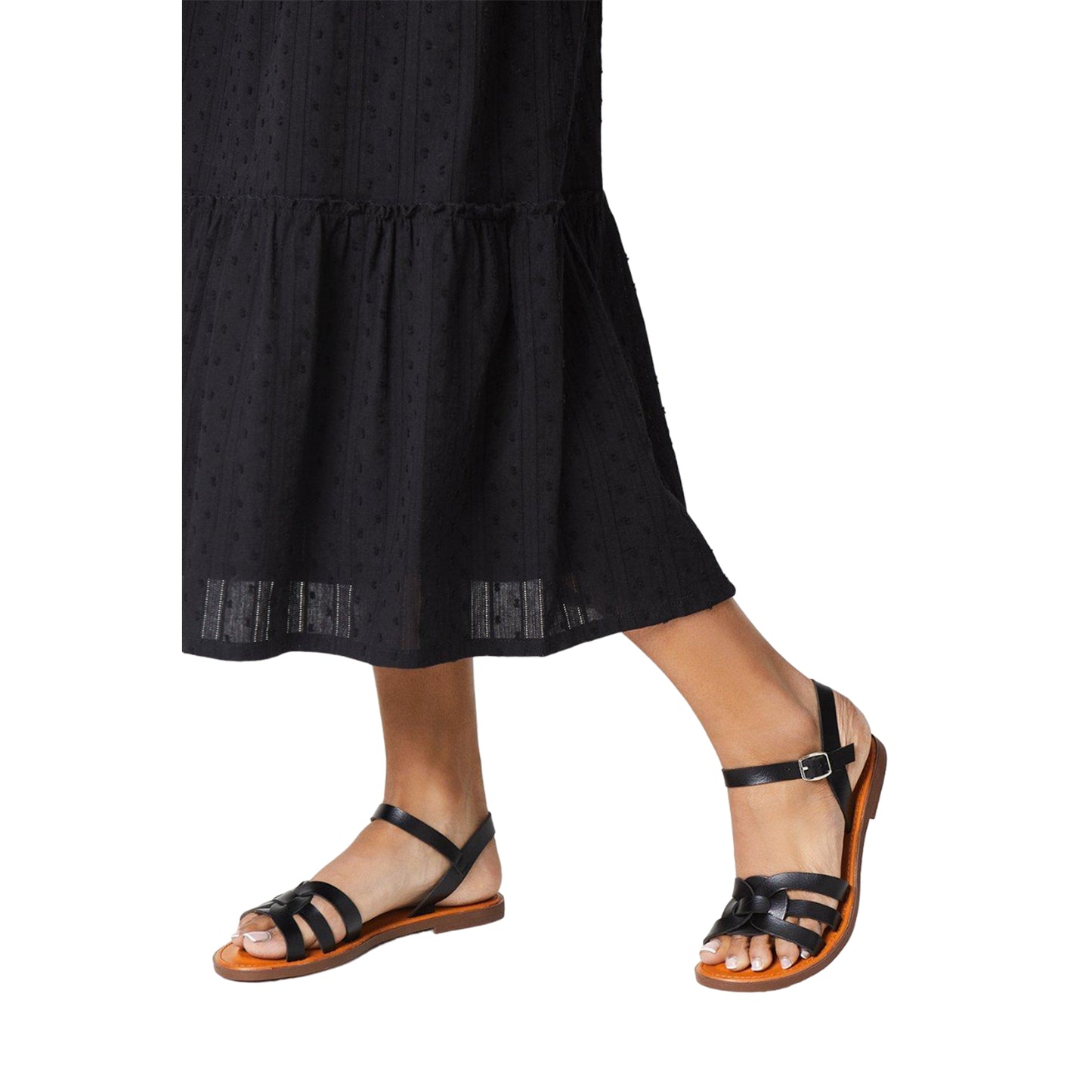 Black - Side - Dorothy Perkins Womens-Ladies Femelu Interwoven Faux Leather Sandals