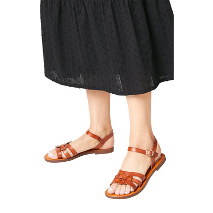 Tan - Side - Dorothy Perkins Womens-Ladies Femelu Interwoven Faux Leather Sandals