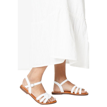 White - Side - Dorothy Perkins Womens-Ladies Femelu Interwoven Faux Leather Sandals