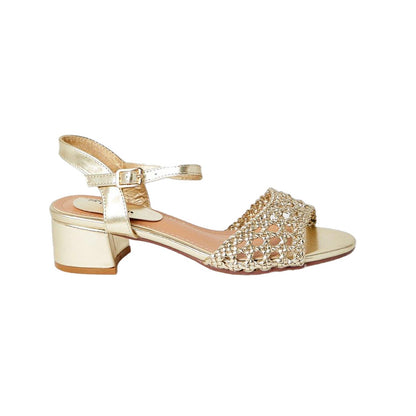 White - Back - Good For The Sole Womens-Ladies Esther Crochet Low Block Heel Sandals
