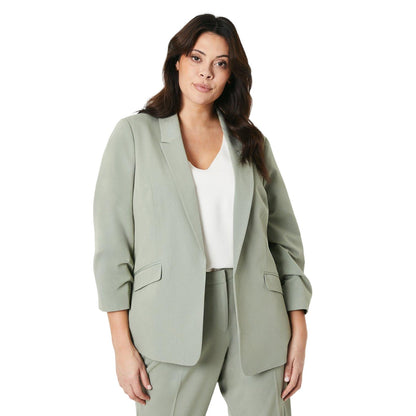 Sage - Front - Dorothy Perkins Womens-Ladies Plus Ruched Blazer
