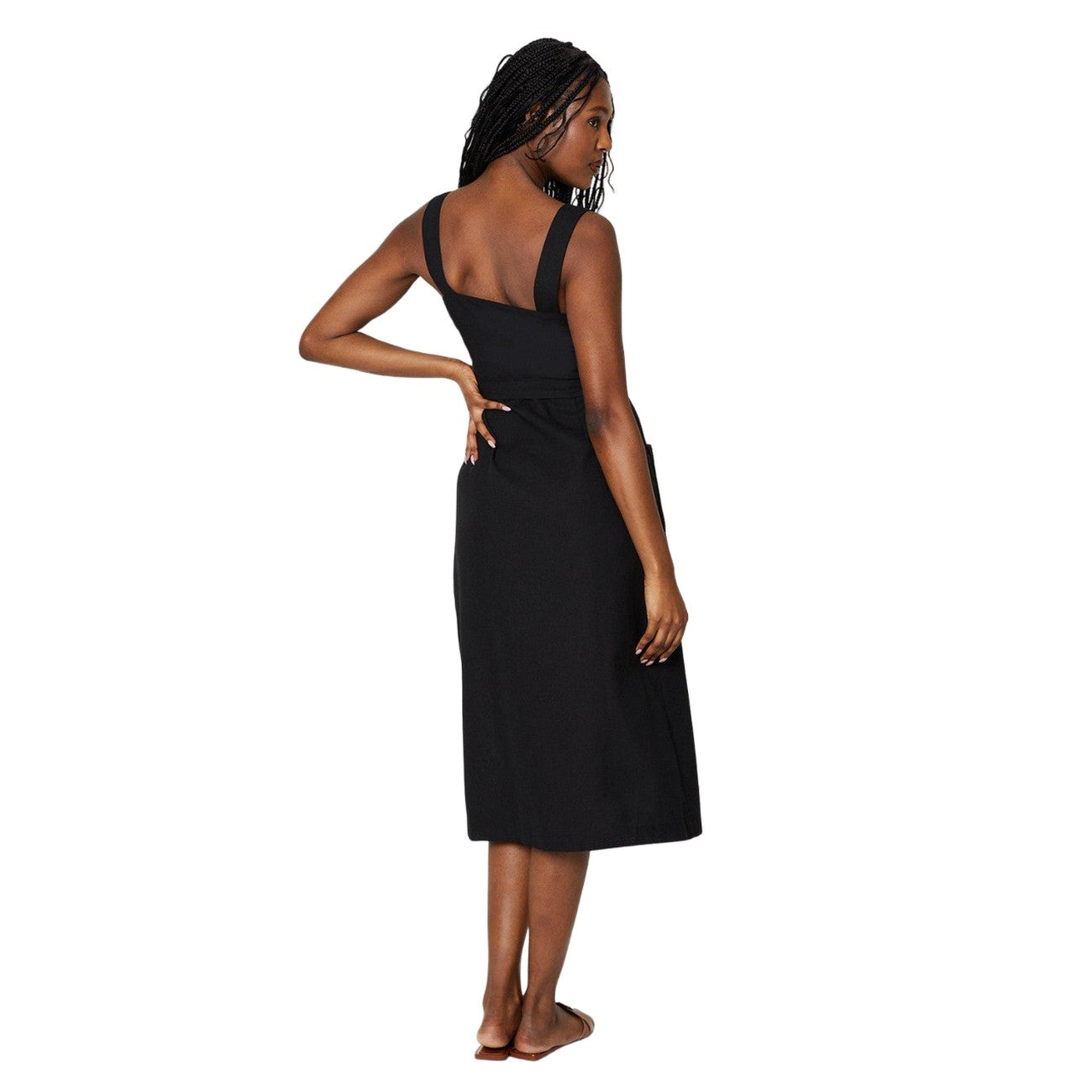 Black - Back - Dorothy Perkins Womens-Ladies Button Through Midi Dress