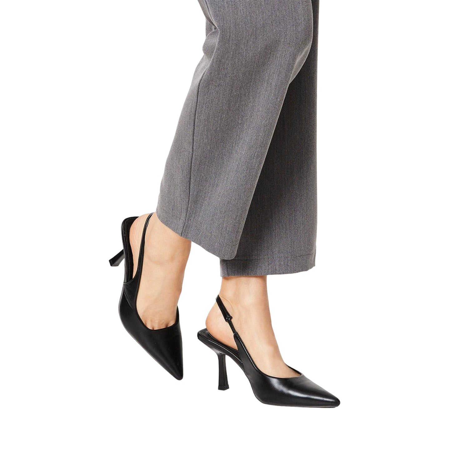 Black - Side - Dorothy Perkins Womens-Ladies Dara Sling Back Court Shoes
