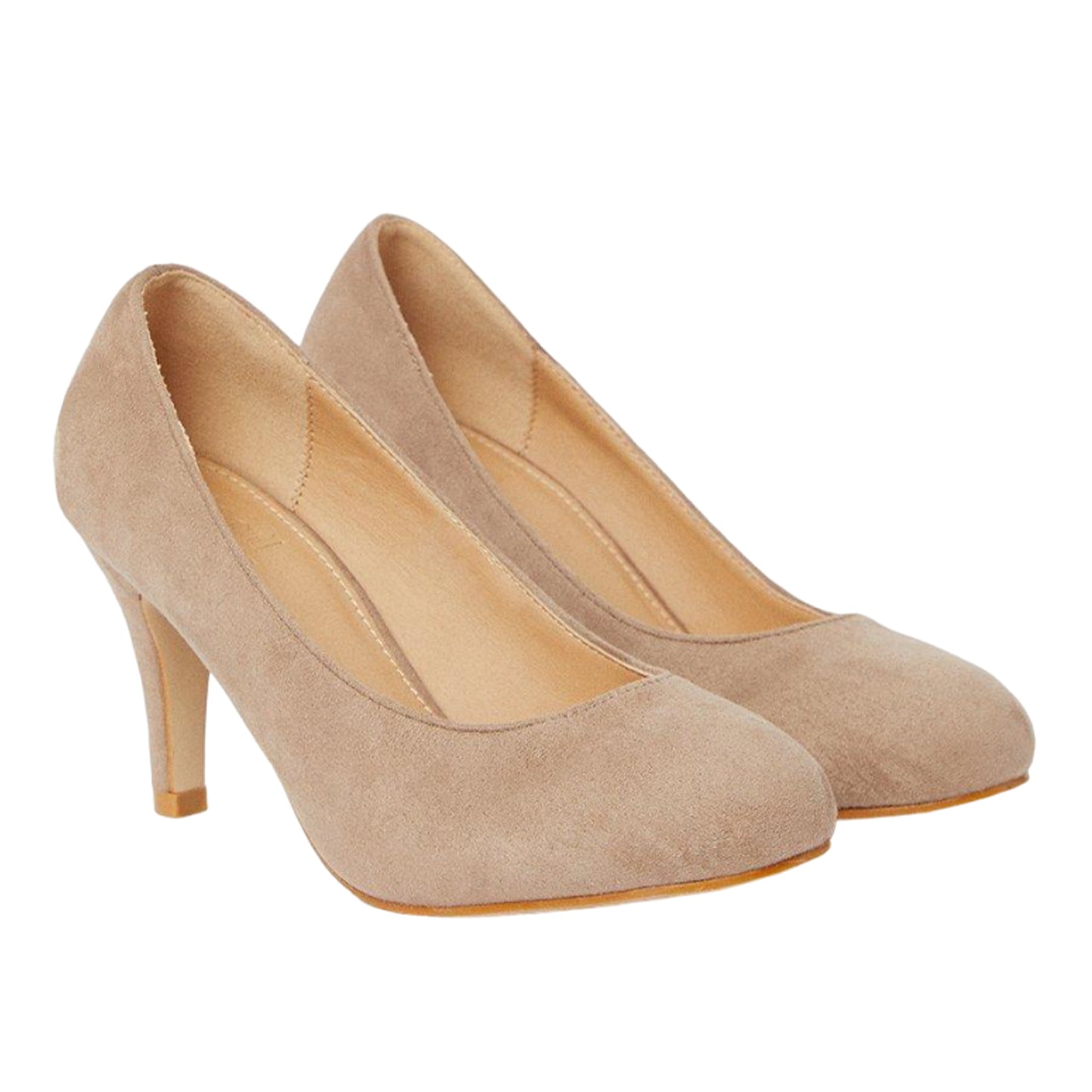 Taupe - Front - Good For The Sole Womens-Ladies Eloise Wide Court Shoes