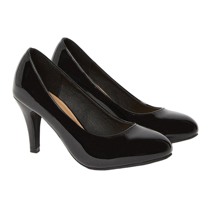 True Black - Front - Good For The Sole Womens-Ladies Eloise Wide Court Shoes