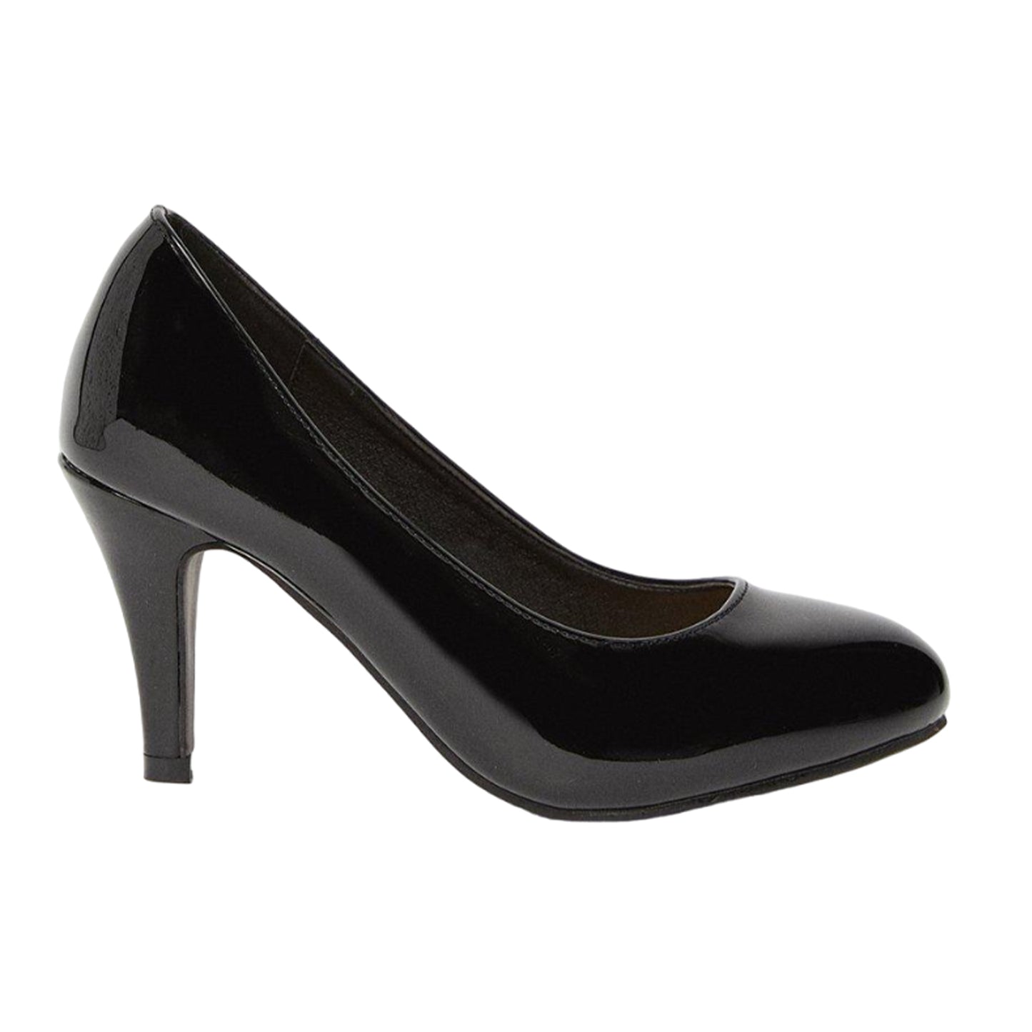 True Black - Back - Good For The Sole Womens-Ladies Eloise Wide Court Shoes