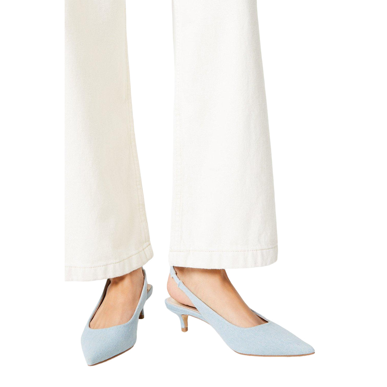 Denim - Side - Dorothy Perkins Womens-Ladies Delilah Sling Back Kitten Heel Court Shoes