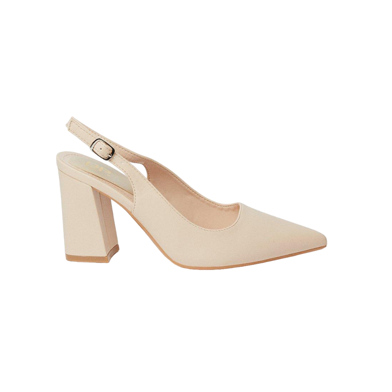 Blush - Back - Dorothy Perkins Womens-Ladies Biddy Sling Back High Block Heel Court Shoes