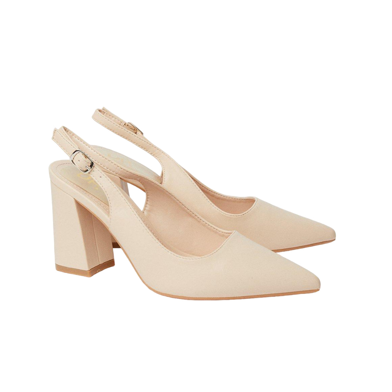 Blush - Front - Dorothy Perkins Womens-Ladies Biddy Sling Back High Block Heel Court Shoes