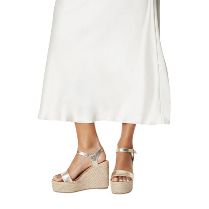 Gold - Side - Faith Womens-Ladies Helene Wedge Sandals