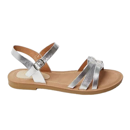 Silver - Back - Good For The Sole Womens-Ladies Montanne Comfort Strappy Sandals