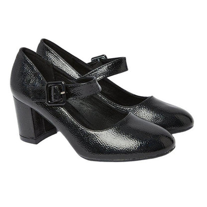 Black - Front - Good For The Sole Womens-Ladies Cristina Mid Heel Court Shoes