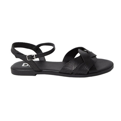 Black - Back - Dorothy Perkins Womens-Ladies Fara Weave Wide Flat Sandals