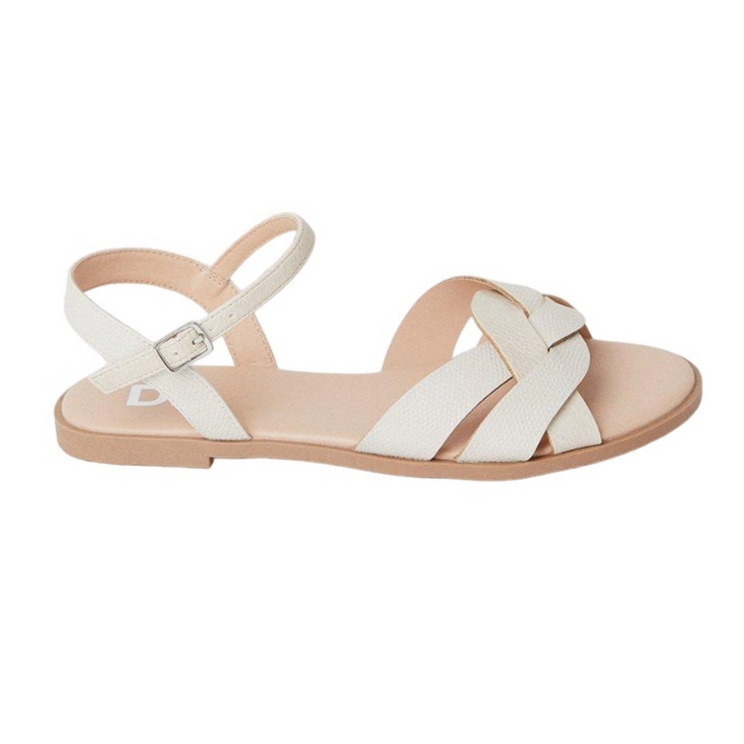 Bone - Back - Dorothy Perkins Womens-Ladies Fara Weave Wide Flat Sandals
