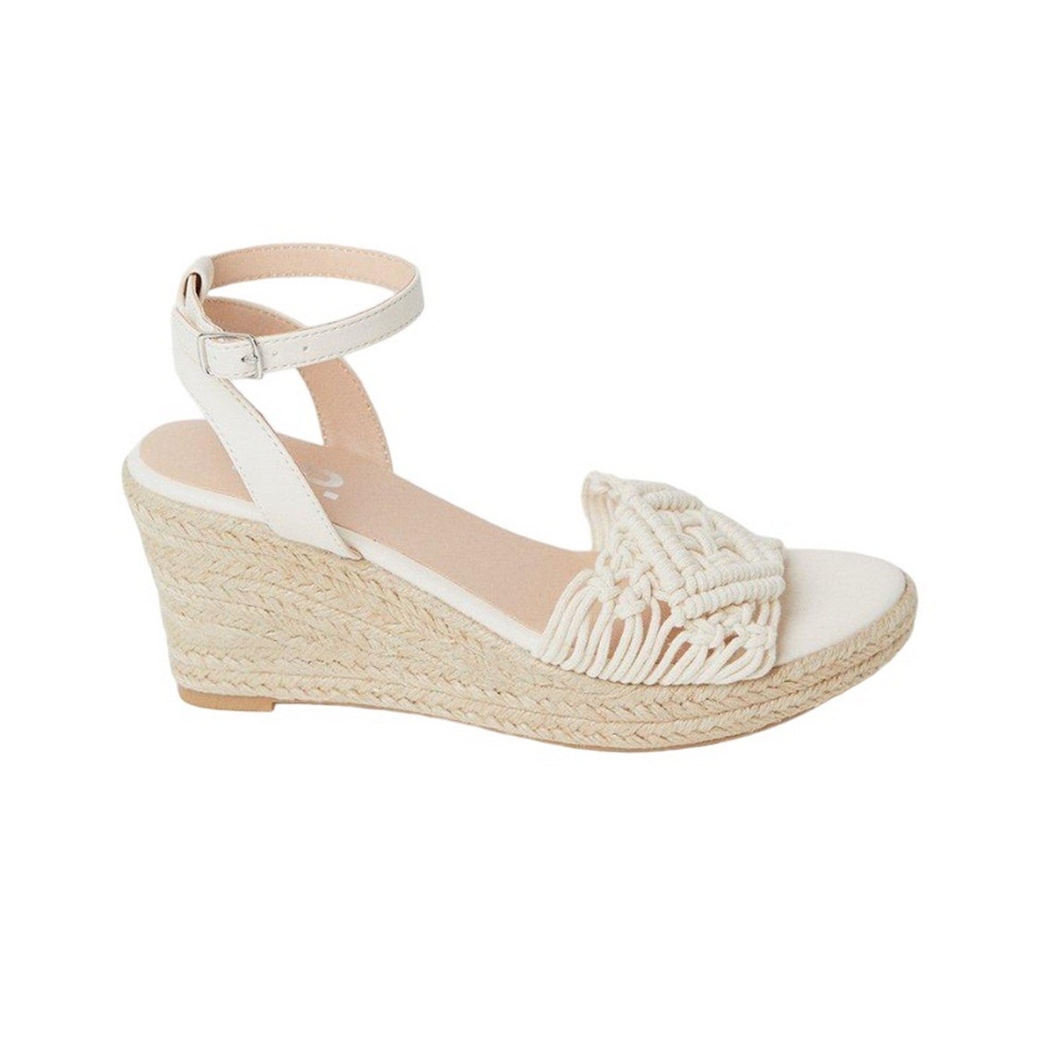 Cream - Back - Dorothy Perkins Womens-Ladies Felicity Macrame Wedge