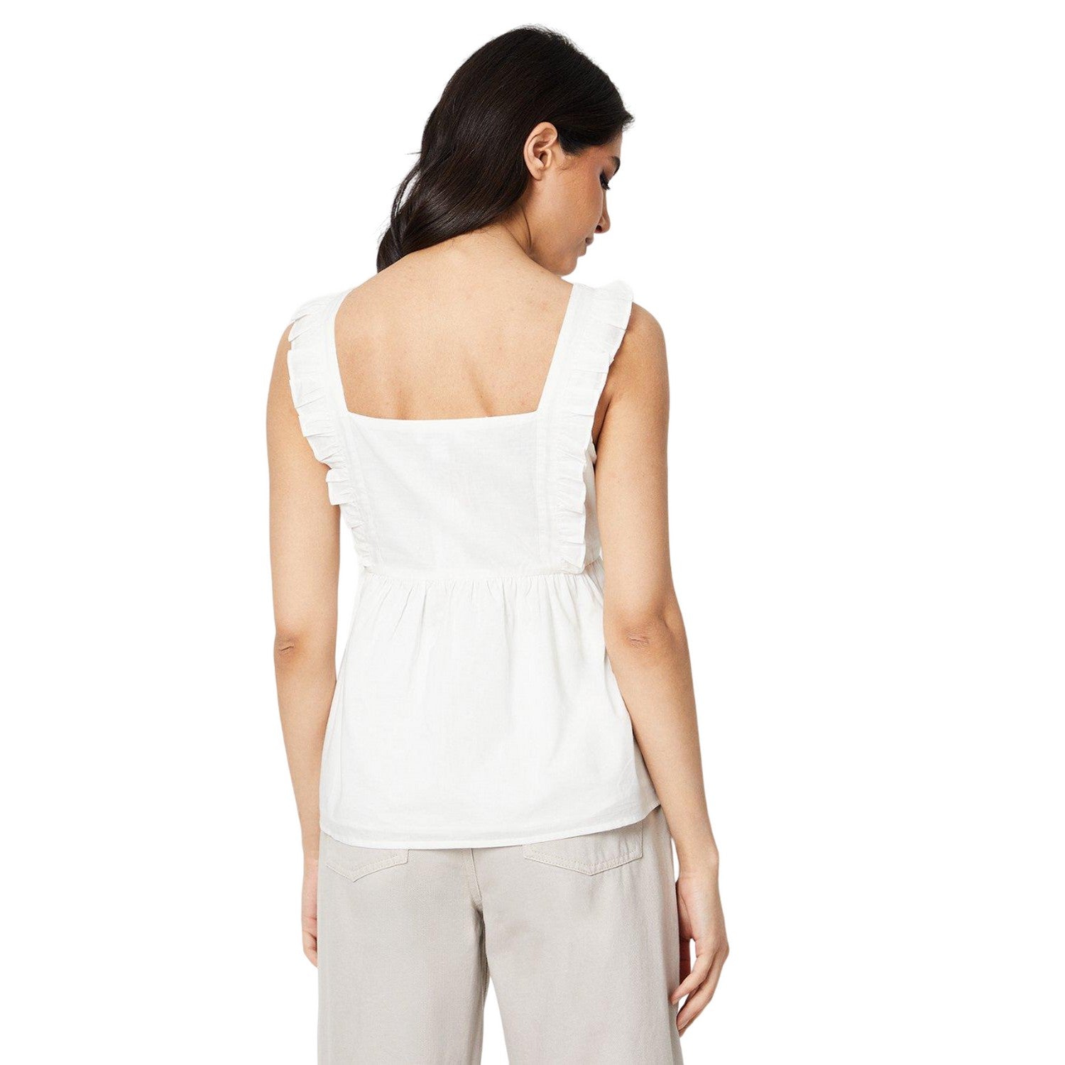 Ivory - Back - Dorothy Perkins Womens-Ladies Embroidered Sleeveless Blouse