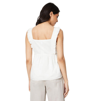 Ivory - Back - Dorothy Perkins Womens-Ladies Embroidered Sleeveless Blouse
