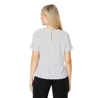 Black - Back - Dorothy Perkins Womens-Ladies Spotted Button Shoulder Blouse