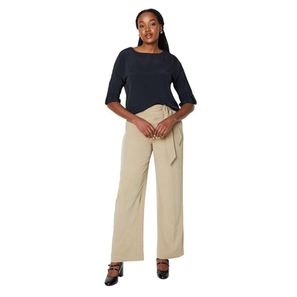 Black - Side - Dorothy Perkins Womens-Ladies Roll Up 3-4 Sleeve Blouse