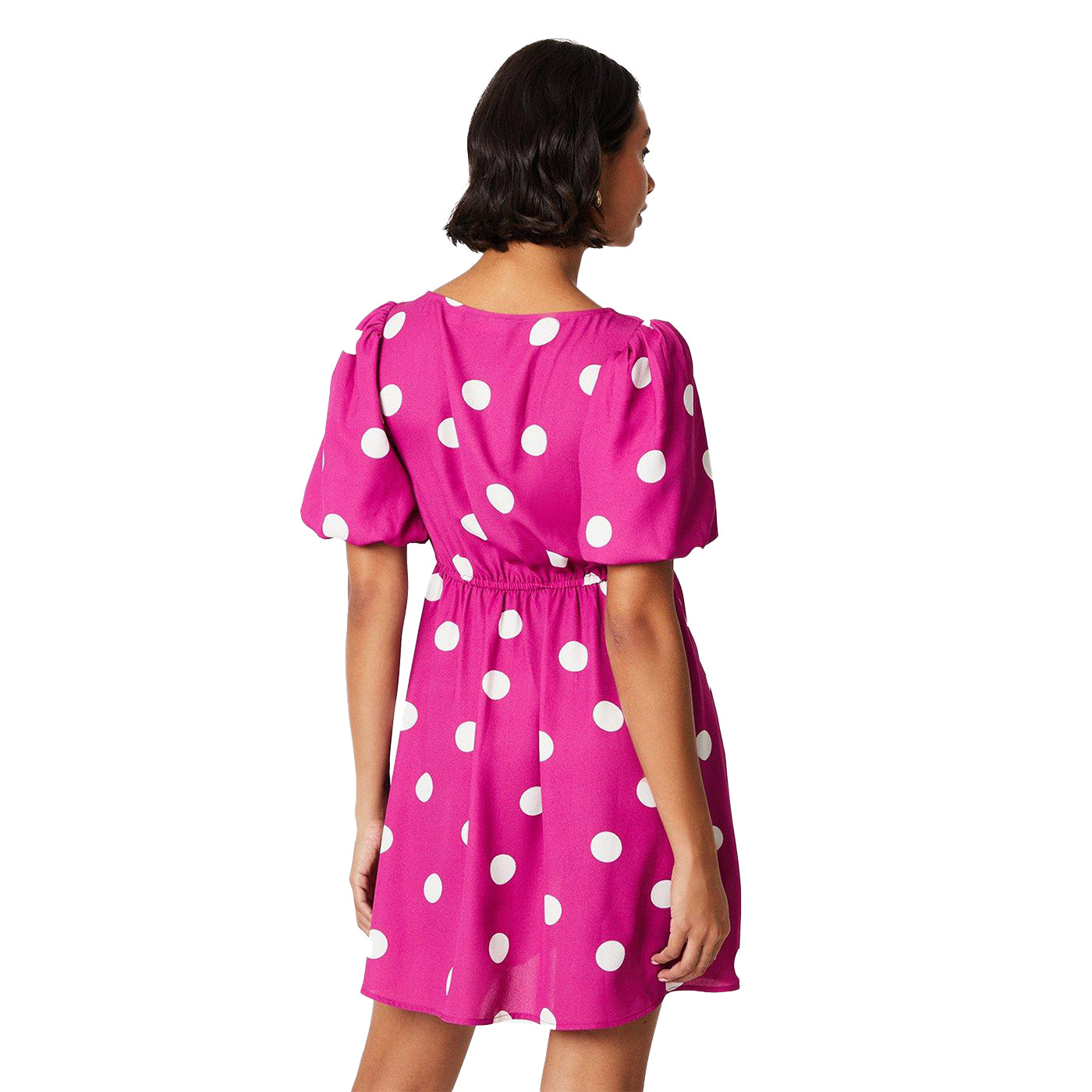 Purple - Back - Dorothy Perkins Womens-Ladies Polka Dot Front Tie Mini Dress