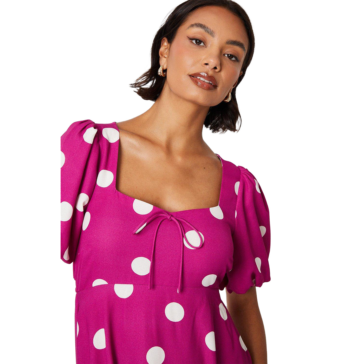 Purple - Lifestyle - Dorothy Perkins Womens-Ladies Polka Dot Front Tie Mini Dress