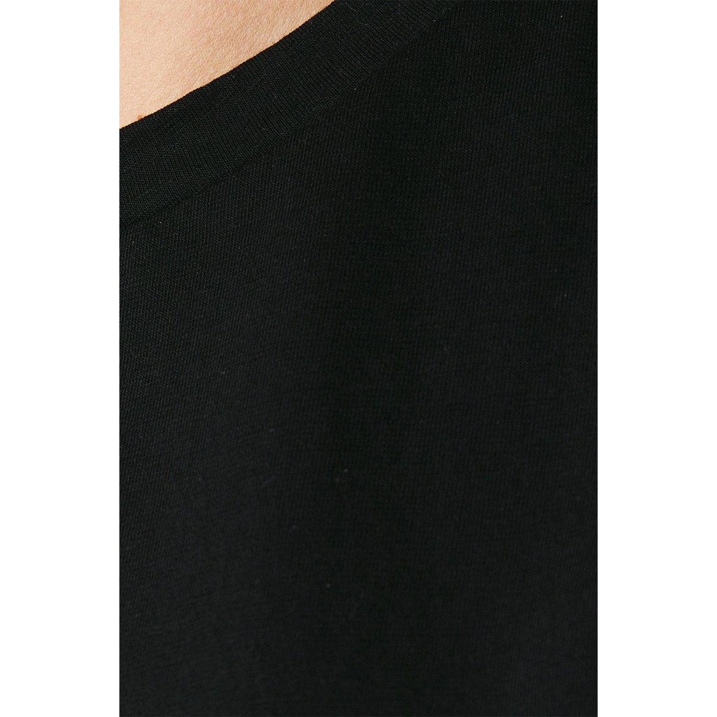 Black - Side - Dorothy Perkins Womens-Ladies Cotton Curved Roll Sleeve T-Shirt