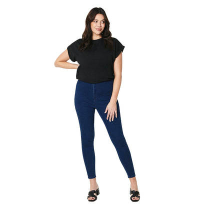 Black - Lifestyle - Dorothy Perkins Womens-Ladies Cotton Curved Roll Sleeve T-Shirt