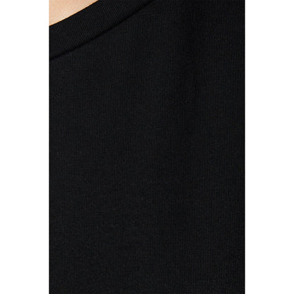 Black - Side - Dorothy Perkins Womens-Ladies Cotton Tall Roll Sleeve T-Shirt