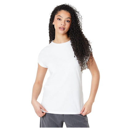White - Front - Dorothy Perkins Womens-Ladies Cotton Tall Roll Sleeve T-Shirt