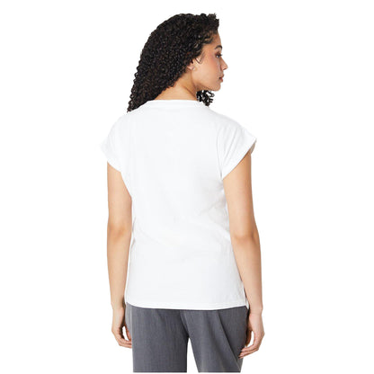 White - Back - Dorothy Perkins Womens-Ladies Cotton Tall Roll Sleeve T-Shirt
