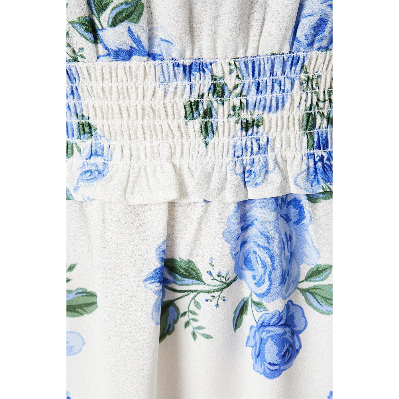 Ivory - Side - Dorothy Perkins Womens-Ladies Rose Shirred Waist Angel Sleeve Mini Dress