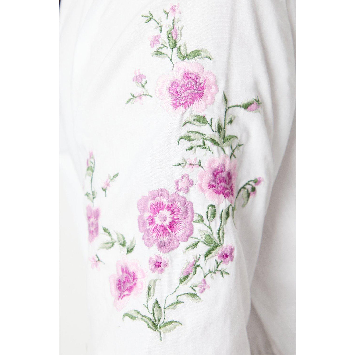 White - Lifestyle - Dorothy Perkins Womens-Ladies Embroidered Poplin Blouse